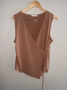 Zara Brown Wrap Camisole Tank Top and Pant Set